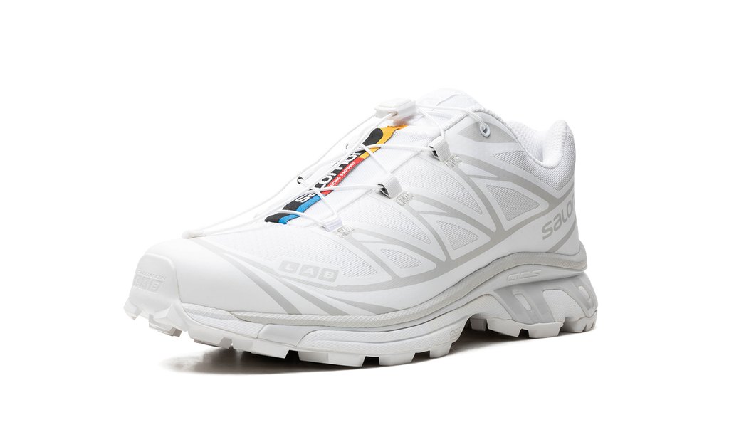 XT-6 Lunar Rock White Mesh Trail Sneakers with Quicklace™ System