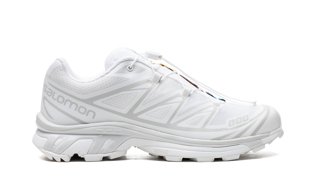 XT-6 Lunar Rock White Mesh Trail Sneakers with Quicklace™ System