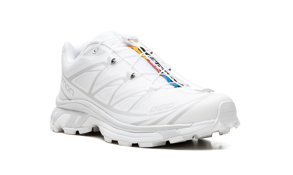 XT-6 Lunar Rock White Mesh Trail Sneakers with Quicklace™ System
