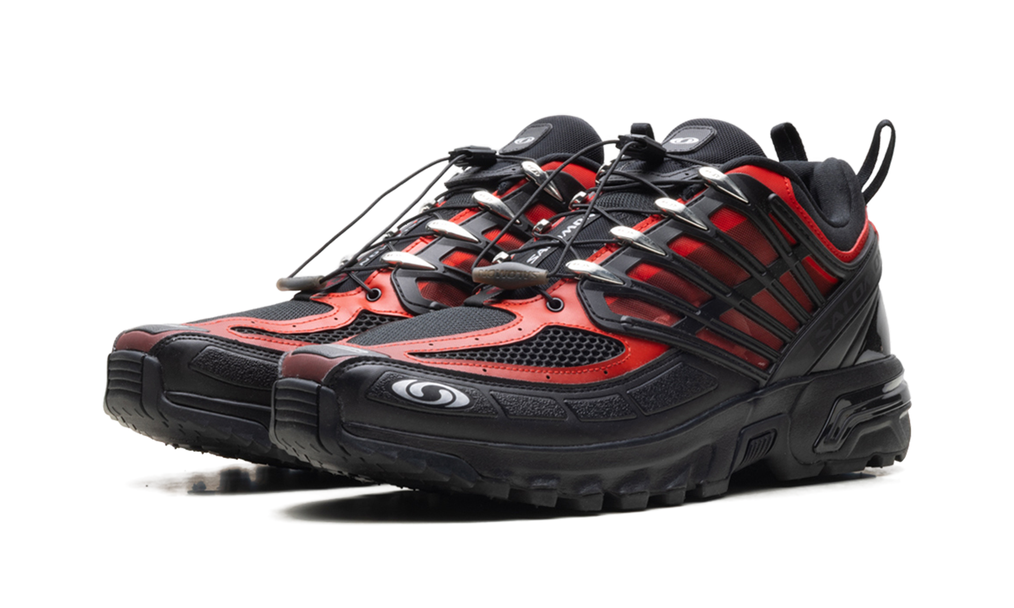 ACS Pro Black Flame Scarlet Silver Kurim Cage Sneaker - Performance Mesh Design