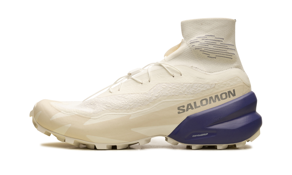 Salomon Speedcross Advanced Vanilla - Off-White Trail Sneaker with Purple Heel