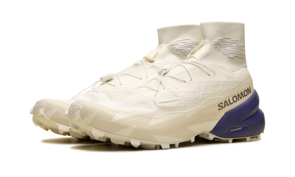 Salomon Speedcross Advanced Vanilla - Off-White Trail Sneaker with Purple Heel