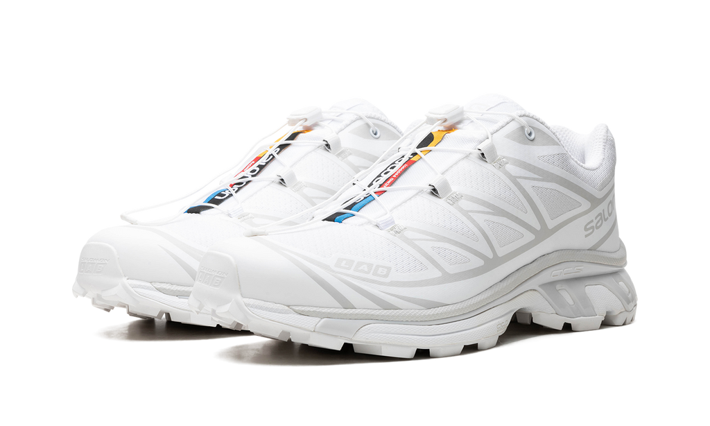 XT-6 Lunar Rock White Mesh Trail Sneakers with Quicklace™ System