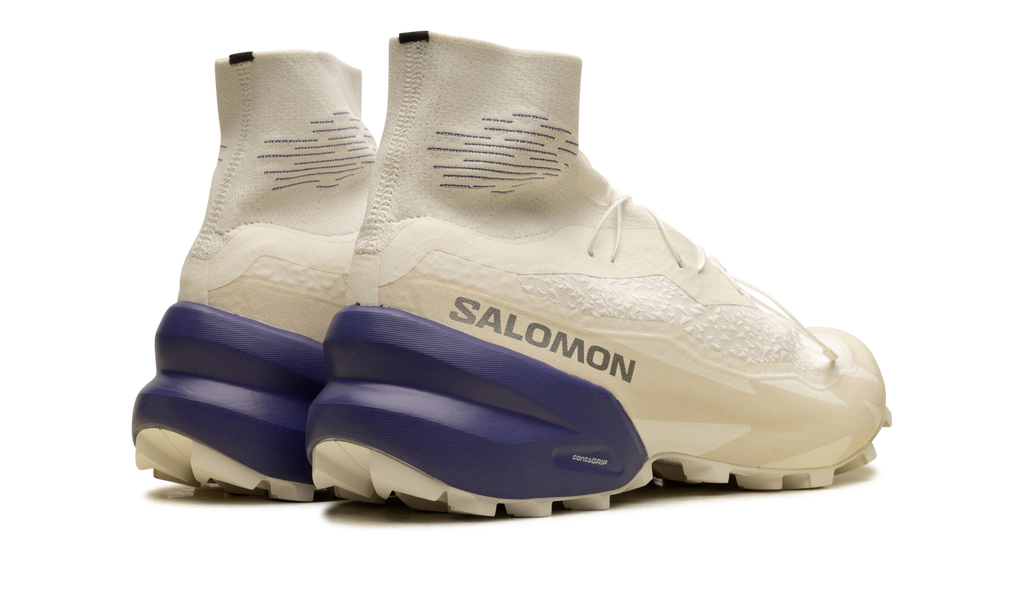 Salomon Speedcross Advanced Vanilla - Off-White Trail Sneaker with Purple Heel
