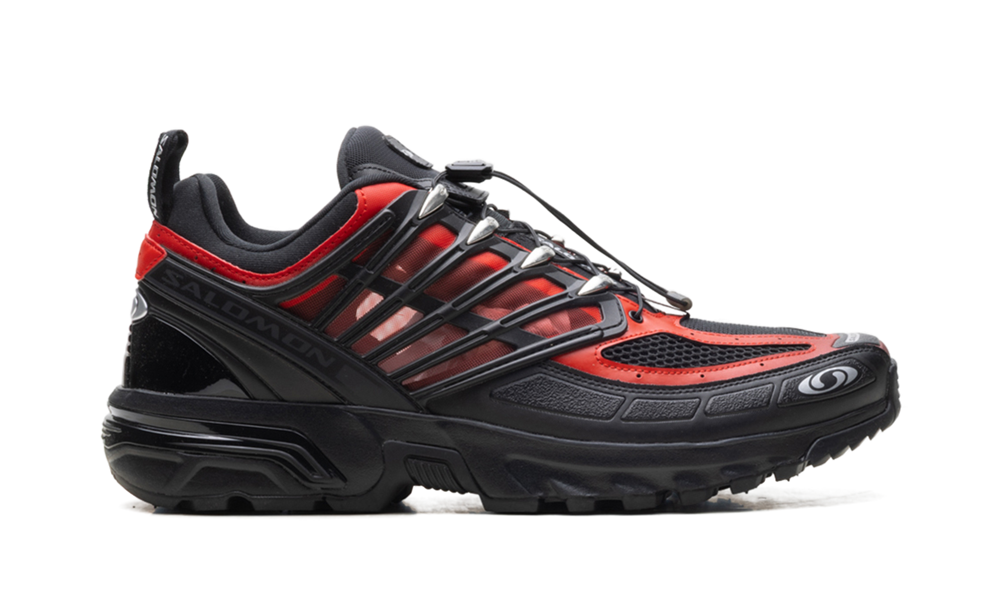 ACS Pro Black Flame Scarlet Silver Kurim Cage Sneaker - Performance Mesh Design