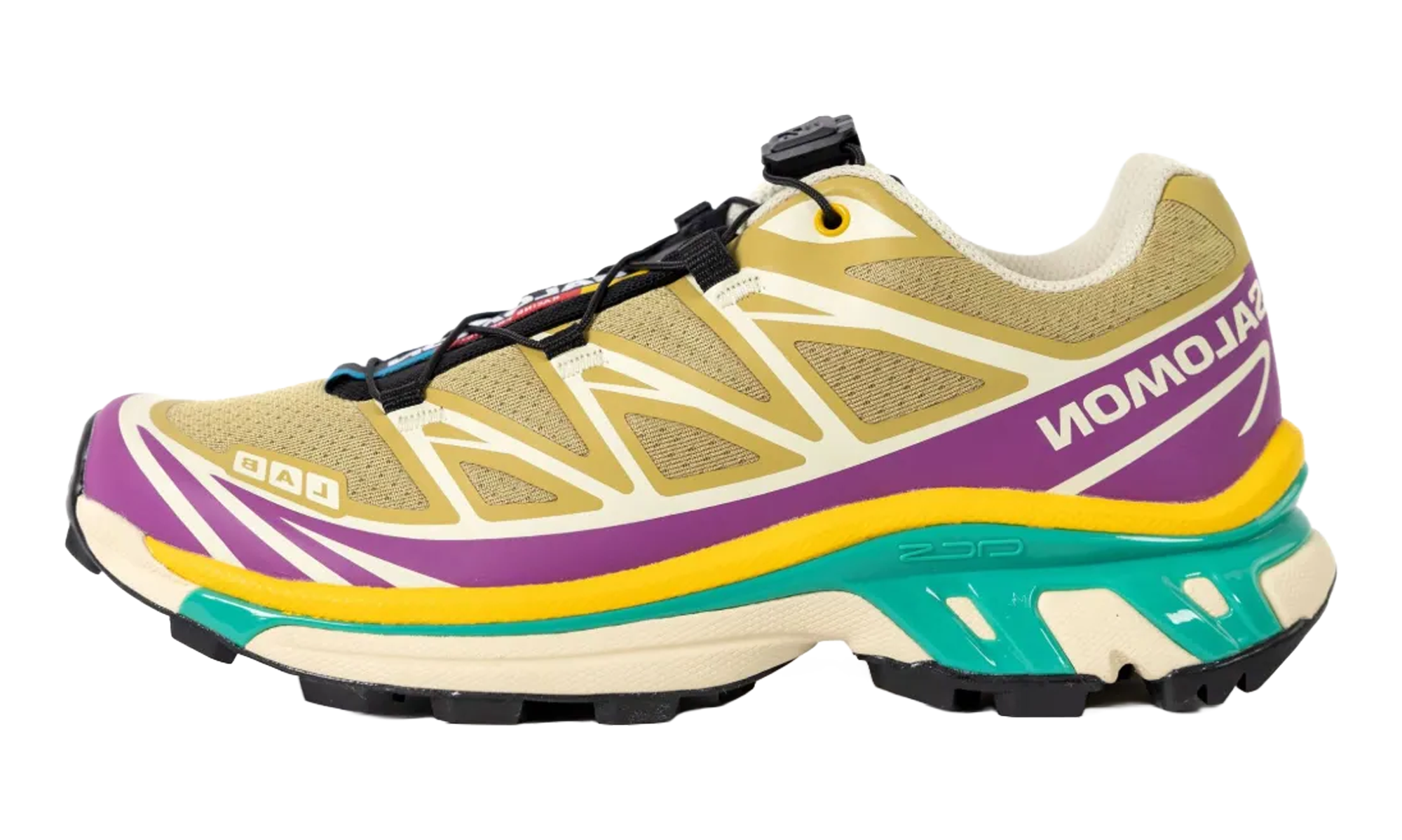 Salomon XT-6 Antique Gold Transparent Yellow - Trail Running Shoes with Quicklace